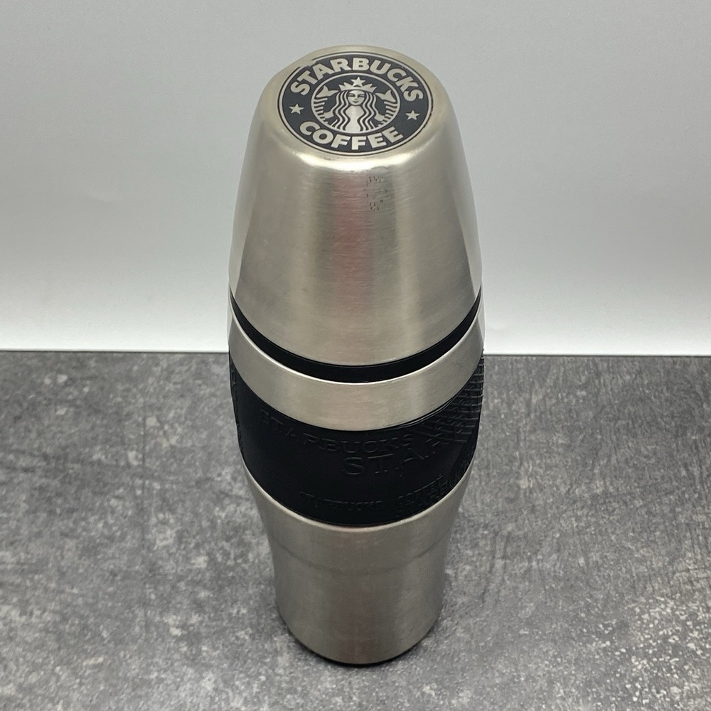 Vintage 2002 Starbucks Barista Bullet Thermos Stainless Steel Travel Coffee Mug